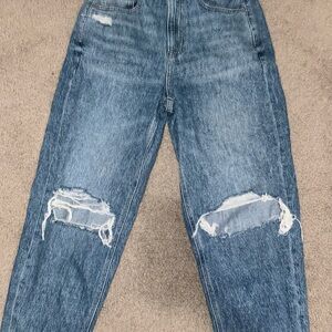 Distressed Blue Jeans
